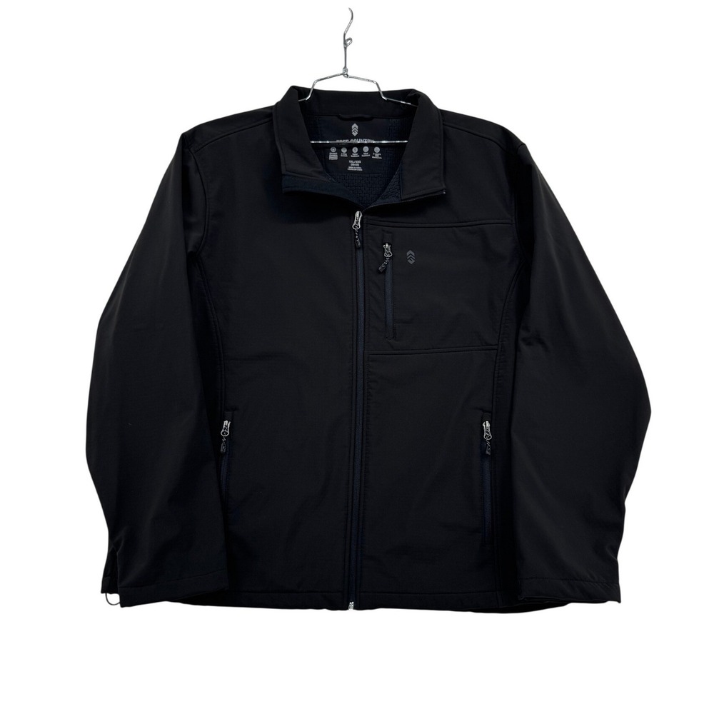 Free Country Mens XXL Black Softshell Jacket Water Resistant 543-MOF4139S